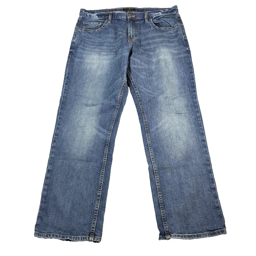 Banana Republic Athletic Fit Jeans Men's 36x29 Mid Rise Med Wash Denim Whiskered